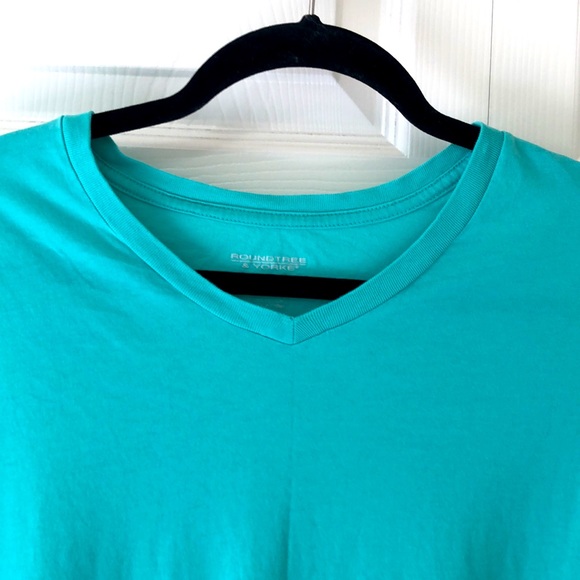 Men’s Roundtree & Yorke Soft Washed TShirt XL Teal - Picture 2 of 4